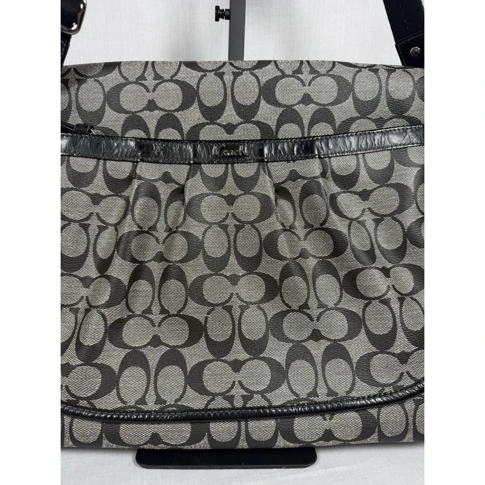 Coach Ashley Signature‎ Coated Canvas Flap Closure Messenger Diaper Shoulder Bag
